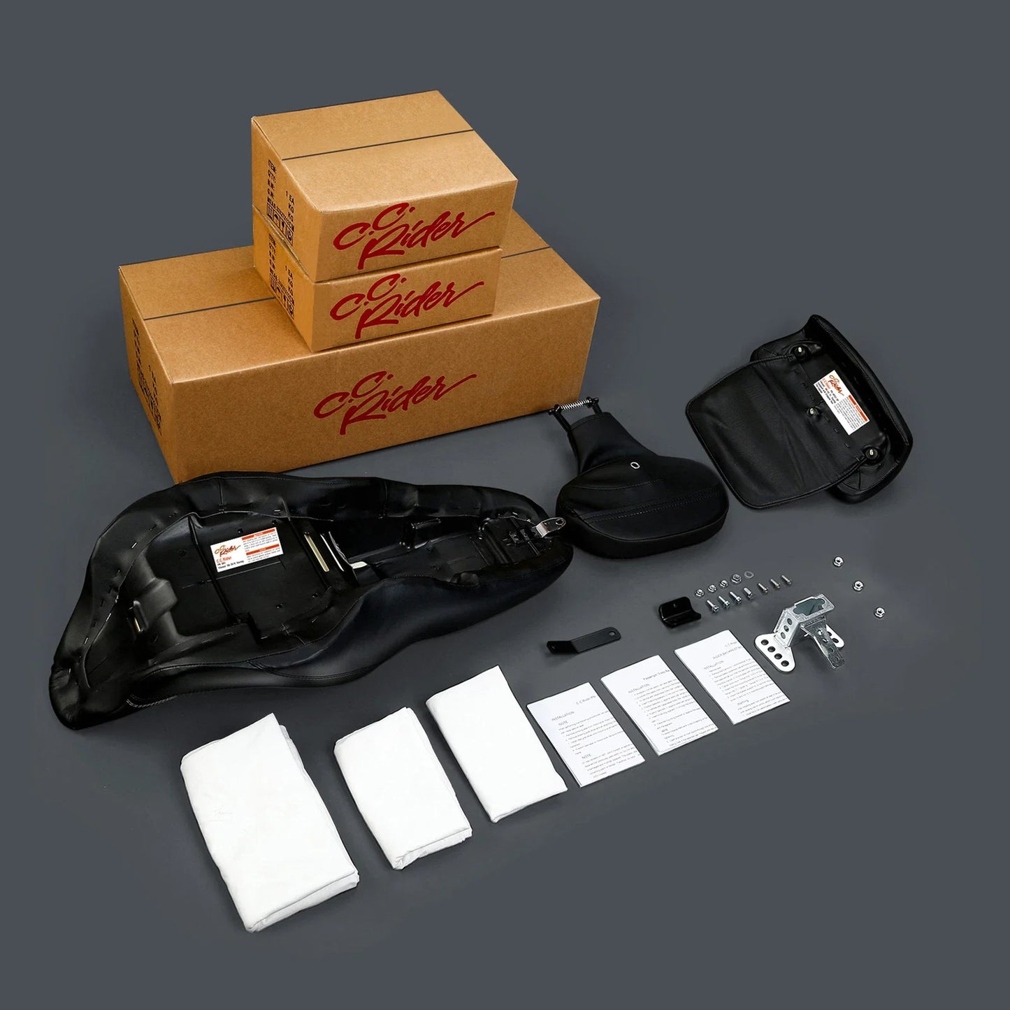 Driver Passenger Seat & Backrest Pad for Harley Road King Glide (2014-2023)