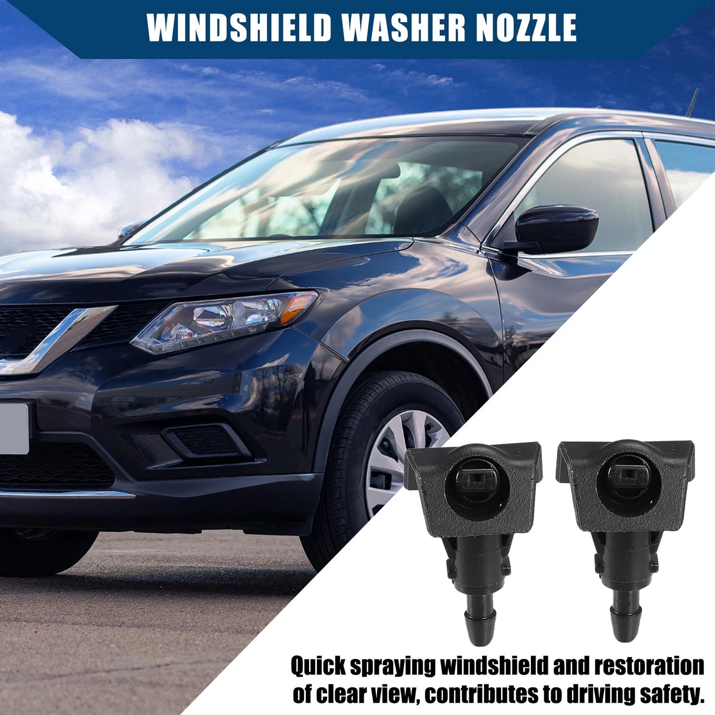 Set of 2 Windshield Washer Nozzles for Nissan (2010–2015) No.28931ZW80A