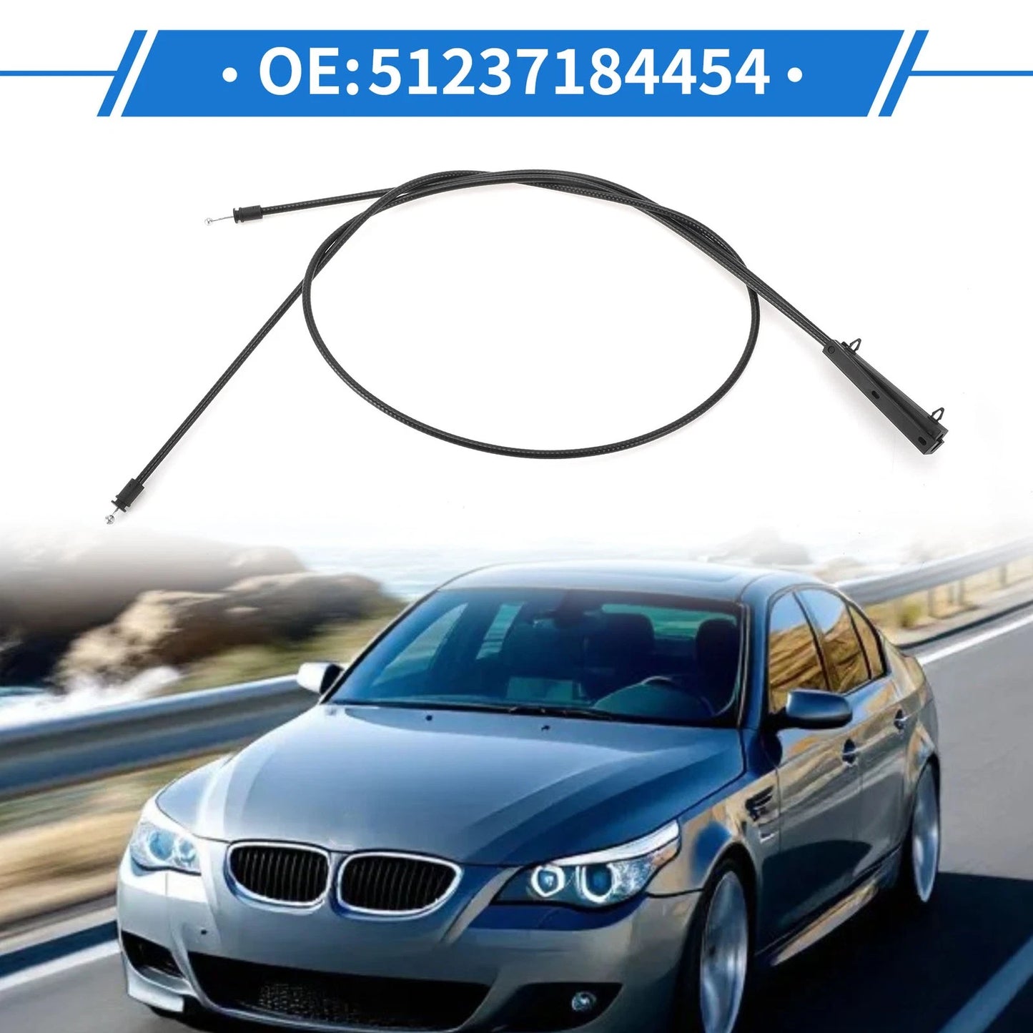 Hood Release Cable No. 51237184454 for BMW 5 Series E60/E61 (2005–2010)