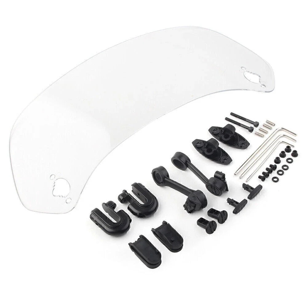 Clip-On Windshield Extension Spoiler Deflector for Motorcycle - Smoke