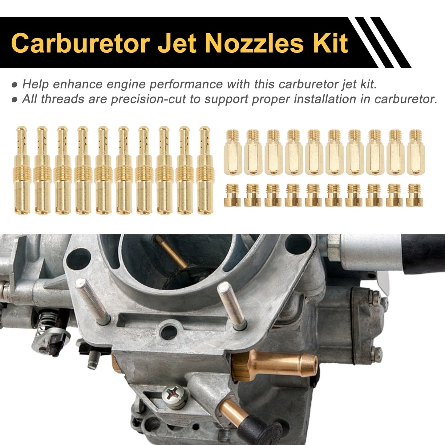 30 Pcs Carburetor Jet Nozzles Kit for Universal Applications