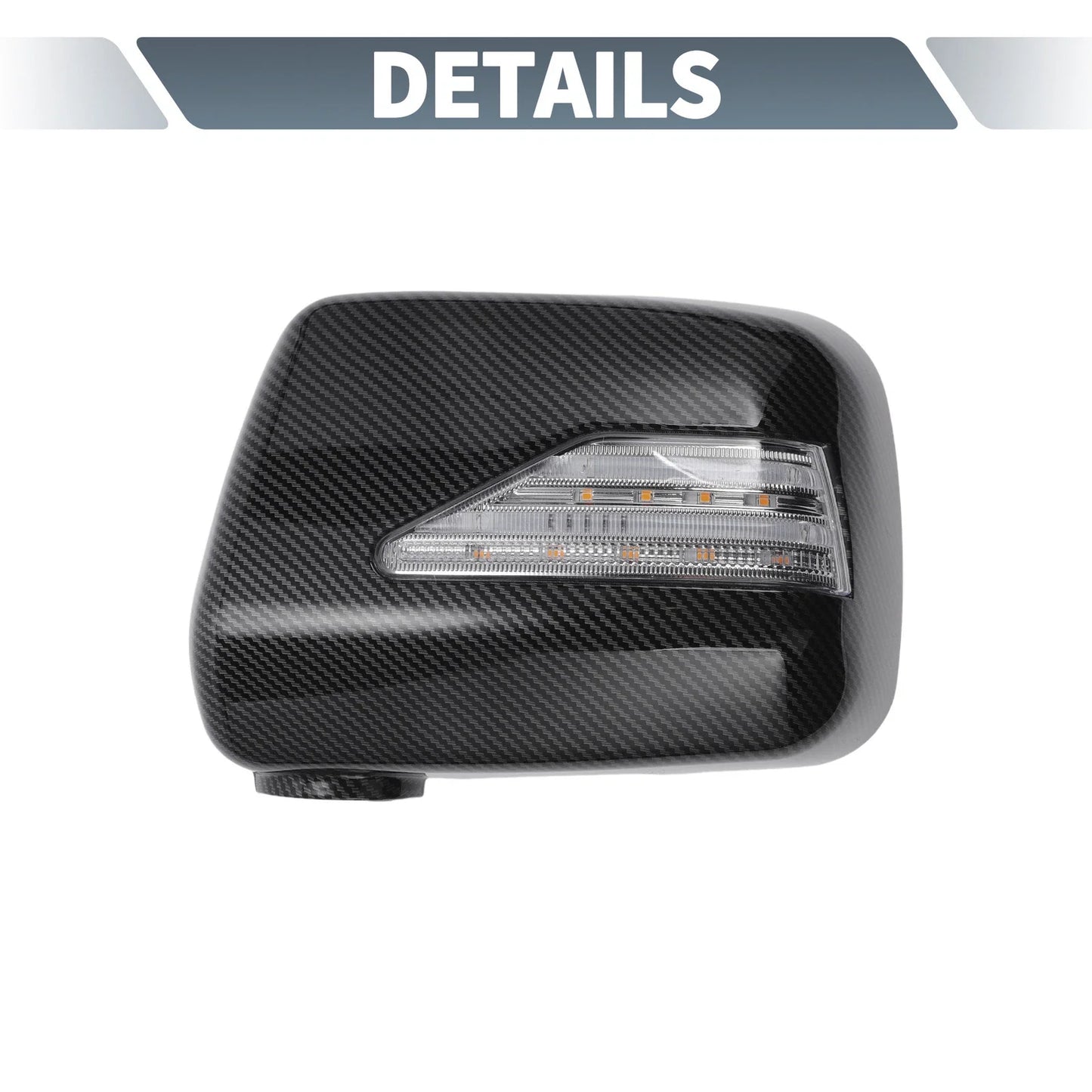 Rearview Mirror Cover Overlay with LED Black Carbon Fiber for Lexus RX300 (1999-2003)