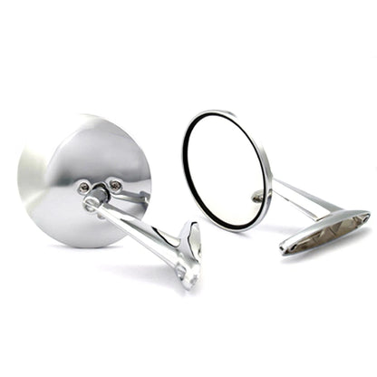 Set of 2 Chrome Steel Fender Door Mirrors for Classic Vehicles