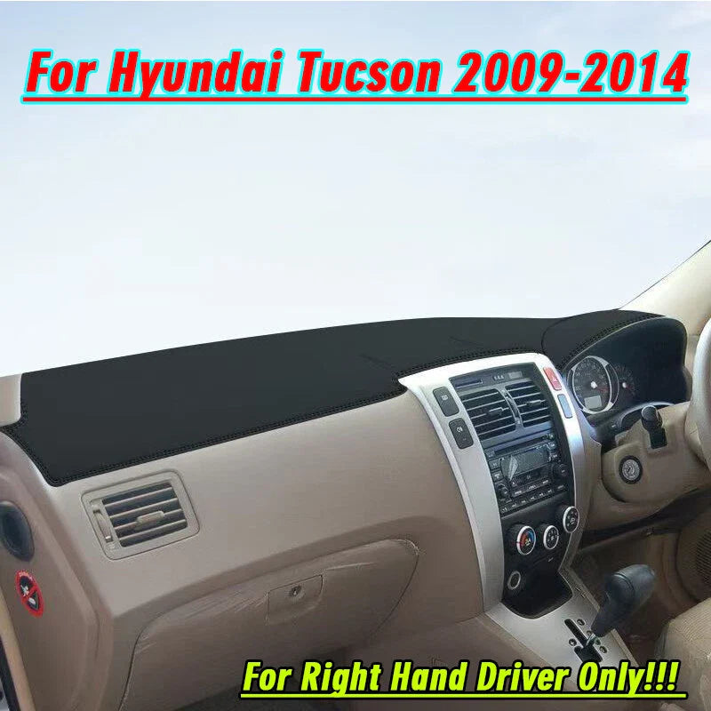 RHD Leather Dashboard Dash Cover Protector Mat for Hyundai Tucson (2009–2014)