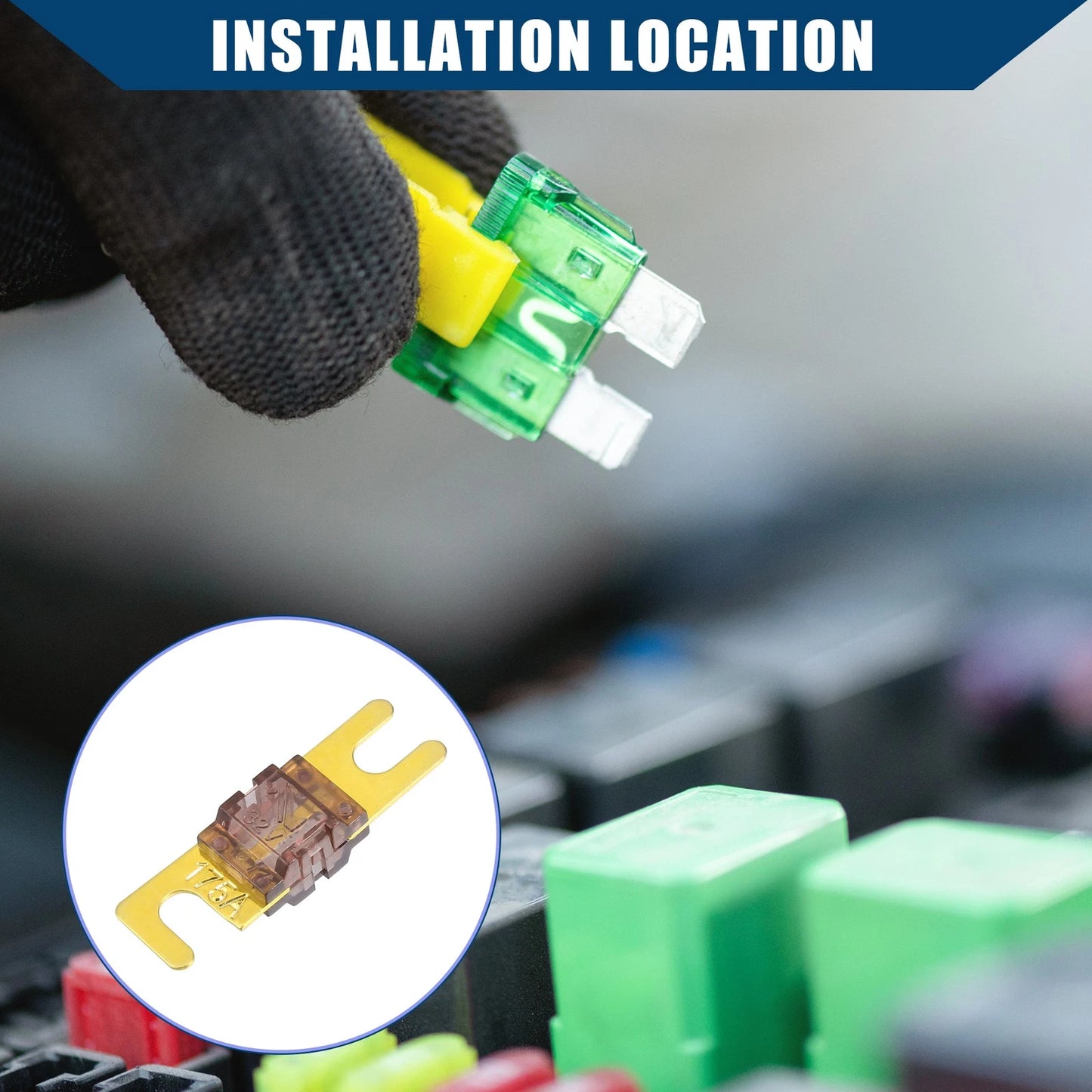 10 Pcs Mini ANL Fuses 175A for Car Motorcycle (Universal)