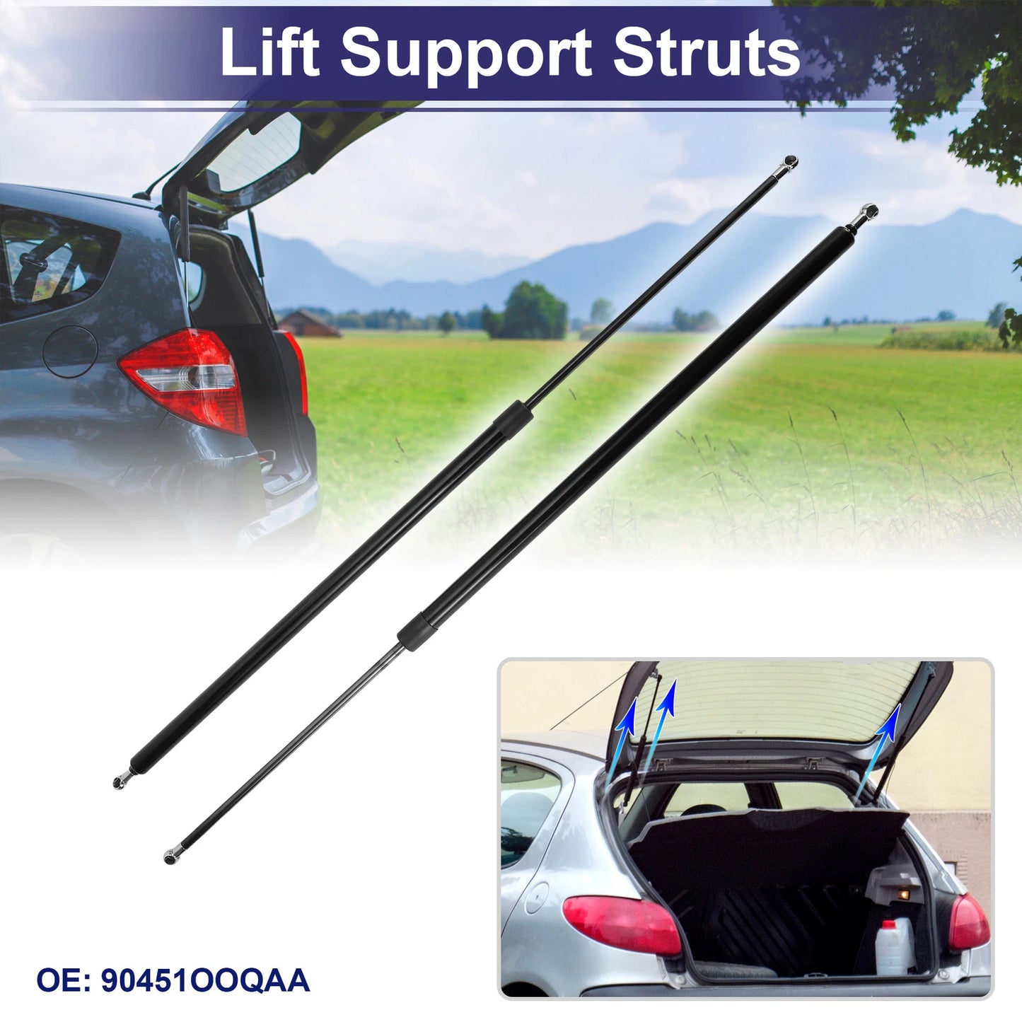 2X Rear Hatch Lift Support Struts No. 90451OOQAA for Nissan Primastar Bus (2002)