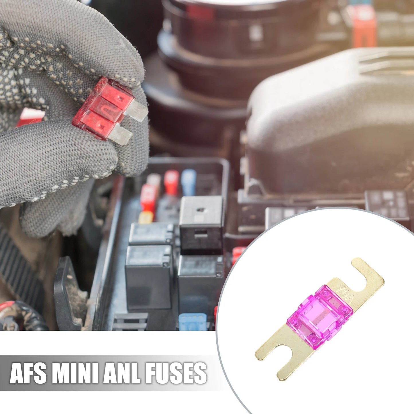 6pcs 70A AFS Mini ANL Fuse for Car Truck Motorcycle Boat (Universal)