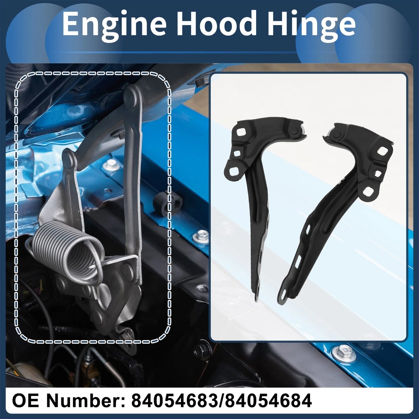 Hood Hinges for Chevrolet Equinox (2018–2023) No. 84054683, 1 Pair