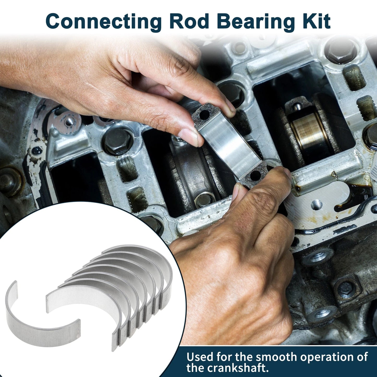 Set of 8 Connecting Rod Bearings for Toyota Yaris  No.130410Y040