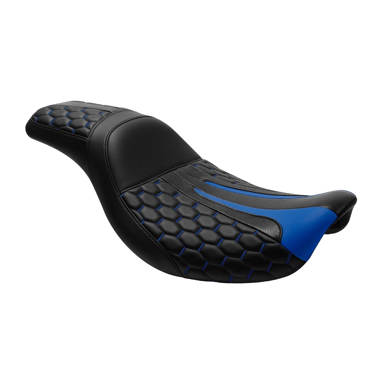 Black & Blue Driver & Passenger Seat for Harley Dyna Low Rider (2006-2017)