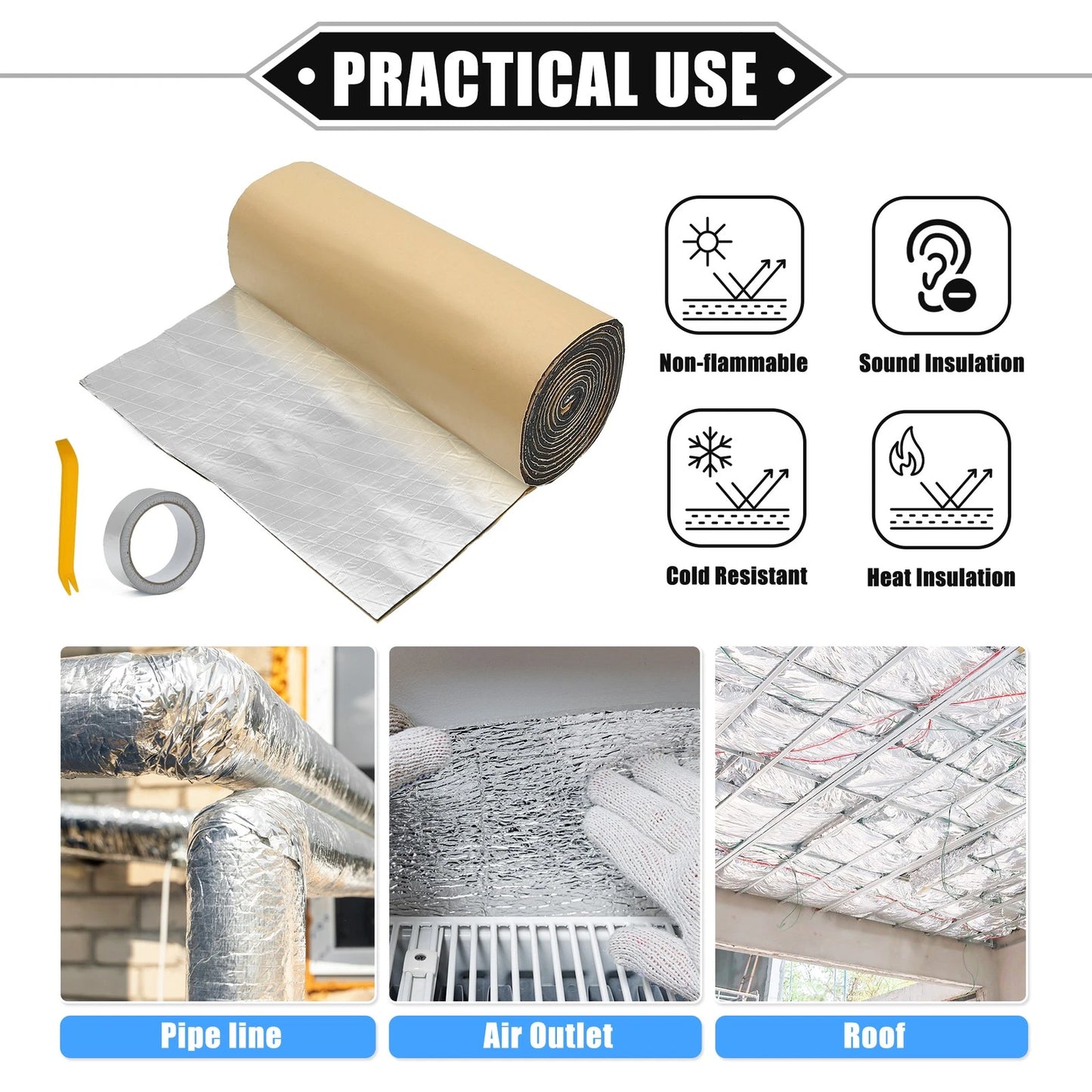 Sound Deadening Mat Kit for Universal Applications (157mil, 18sqft)