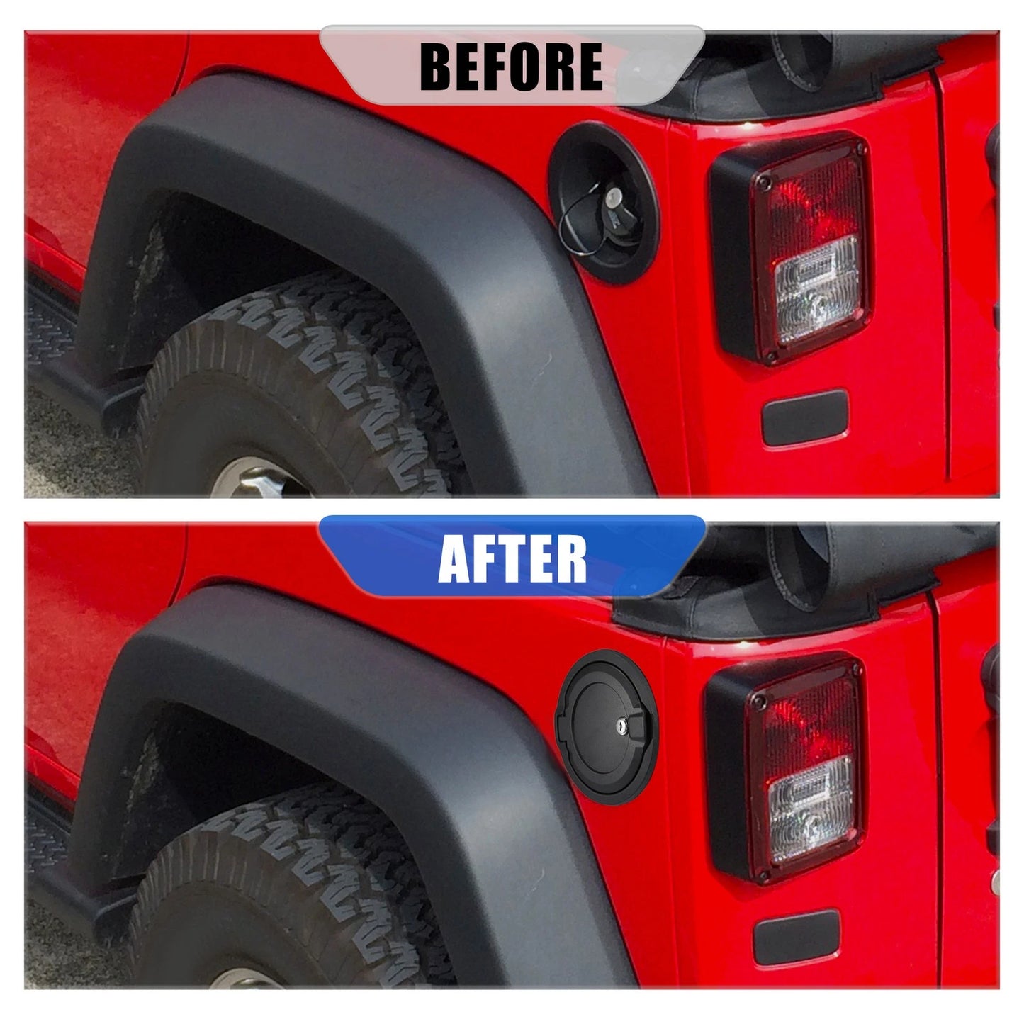 Gas Cap Fuel Filler Door Cover for Jeep Wrangler (2018–2022) Black