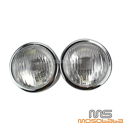 4" Chrome Dual Headlight Round Lamp for Harley Naked Bike
