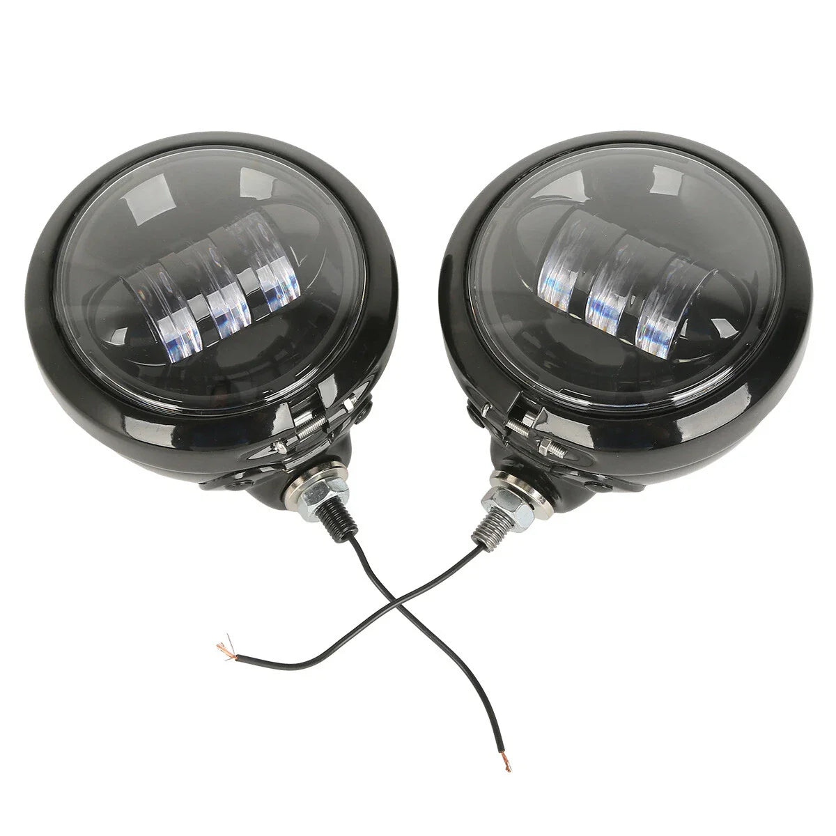 4.5" Black LED Auxiliary Spot Fog Lights for Harley