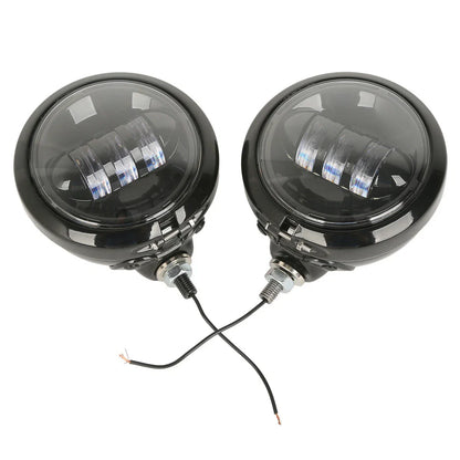 4.5" Black LED Auxiliary Spot Fog Lights for Harley