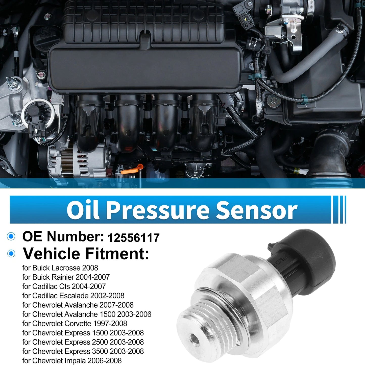 Engine Oil Pressure Sensor No.12556117 for Buick LaCrosse (2008)