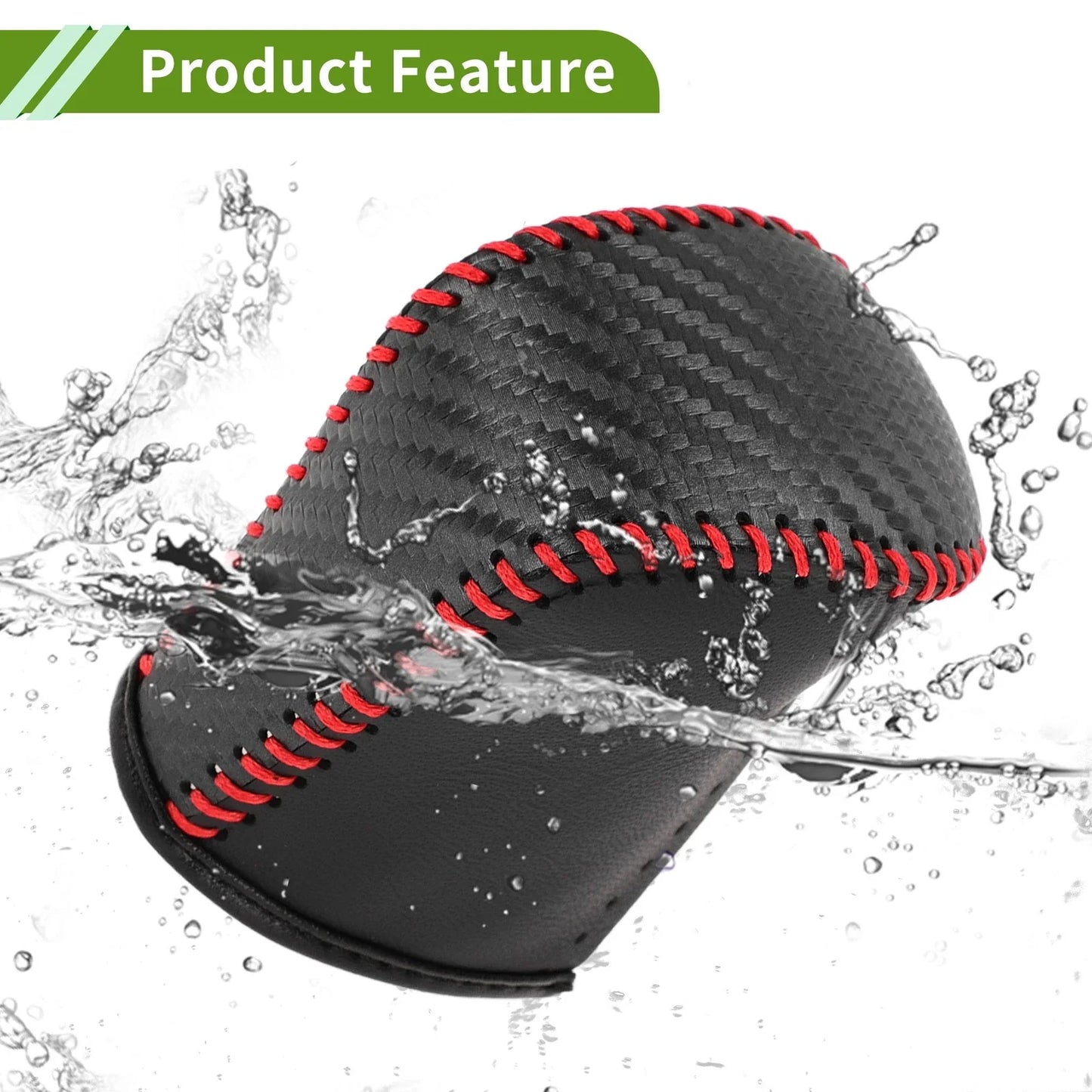 Car Gear Shift Knob Cover for Lexus RX300 2015-2022 Black Carbon Fiber Red