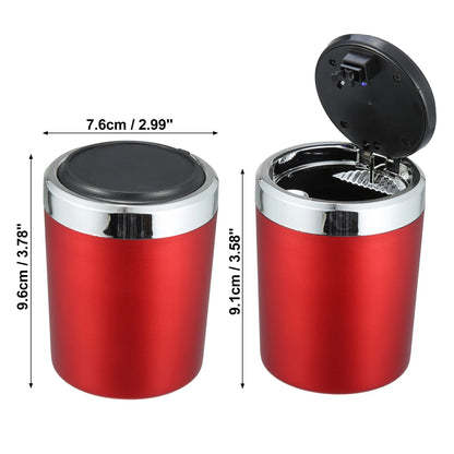 Universal Car Ashtray Trash Can with LED Light - Red