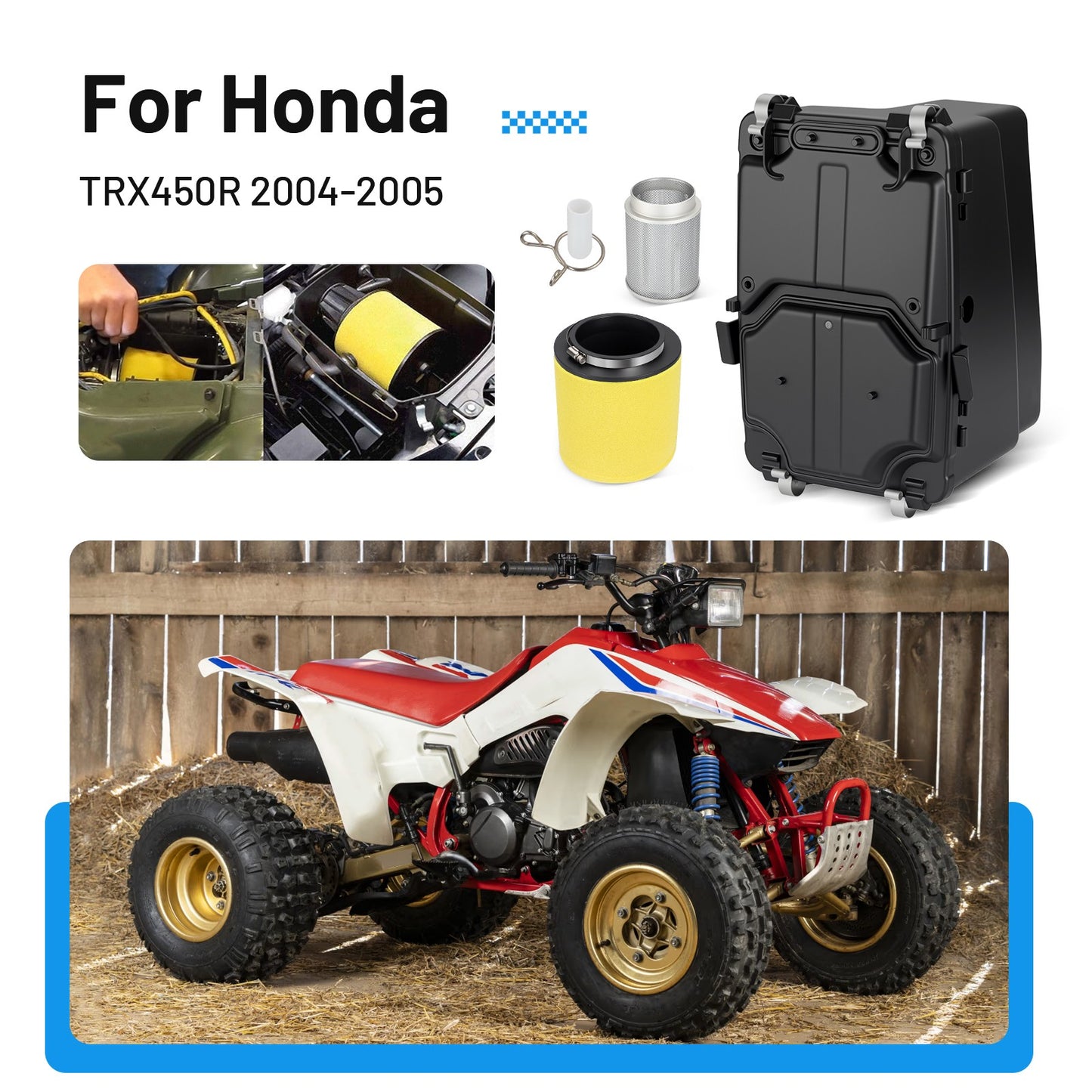 Air Filter Box & Lid Kit for Honda TRX450R (2004–2005)