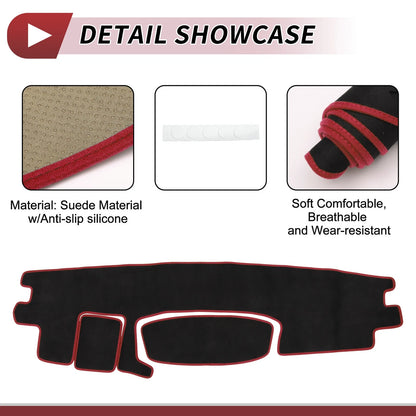Dashboard Cover Mat for Toyota Roomy Tank (2016–2020) - Black Red