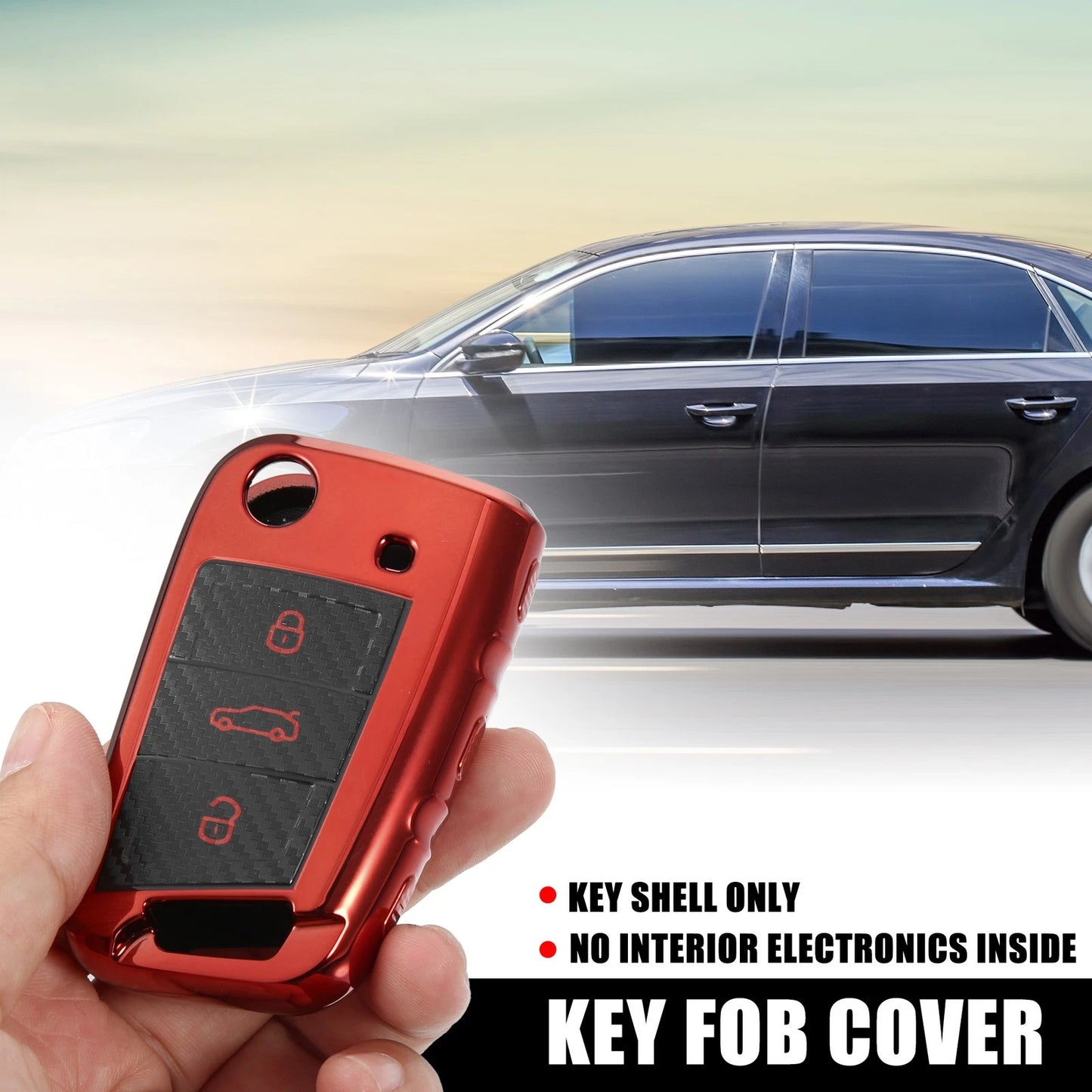1 Pcs TPU Key Fob Cover 3 Button for VW Passat Jetta MK1 MK6 (2000–2023)