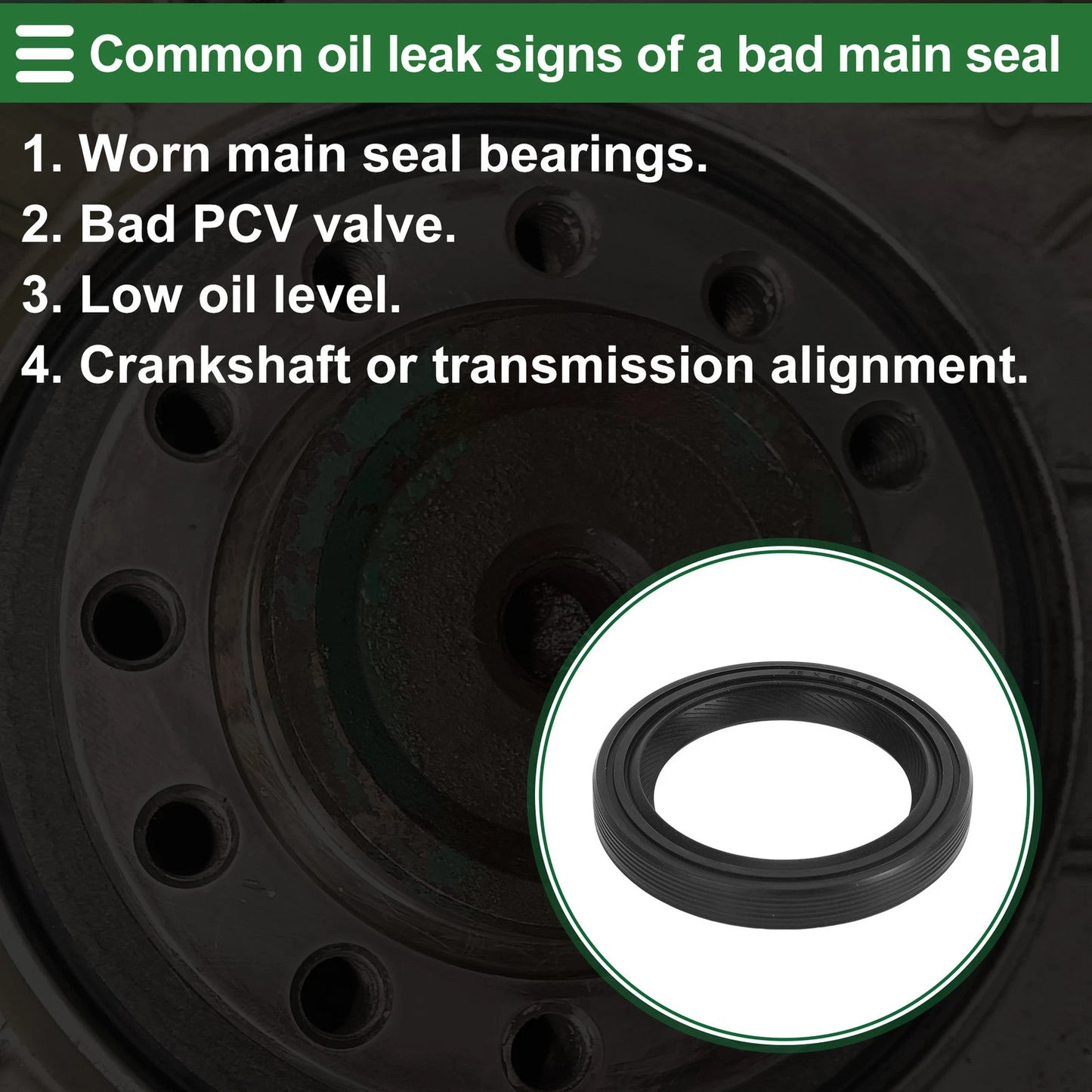 1 Pc Front Crankshaft Oil Seal for Audi A4 (2008–2020) No. 06H103085G