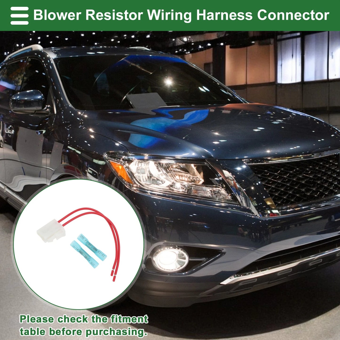 Blower Resistor Wiring Harness Connector for Toyota Matrix (2003–2008) 2 Pin Set