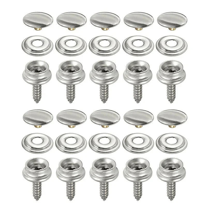 30pcs Screw Kit Snap Fastener Stainless Steel