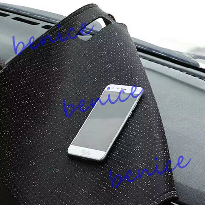 Black Leather Dashboard Cover Dash Protector Pad Mat for Volvo XC60 (2018–2023)