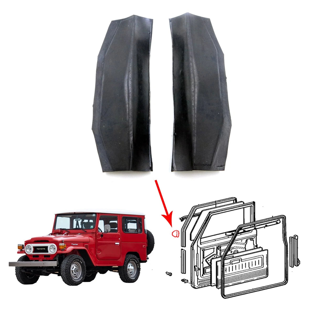 Weatherstrip Rubber for Toyota Land Cruiser BJ45 BJ46 FJ40 HJ45