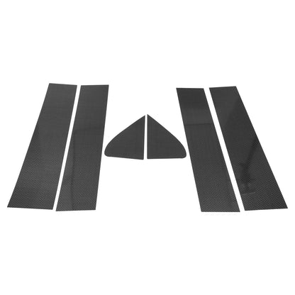 Set of 6 Door Pillar Window Trim for Chevy Silverado  Carbon Fiber