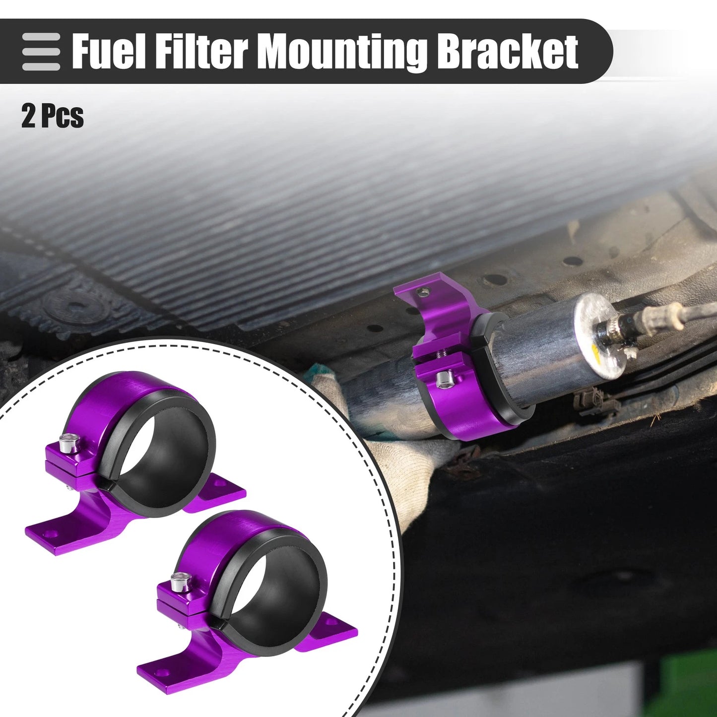 2X Fuel Filter Mounting Bracket Clamp 50mm ID for Universal Fit