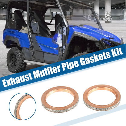 2X Exhaust Muffler Pipe Gaskets for Yamaha Rhino 660 (2004–2007)