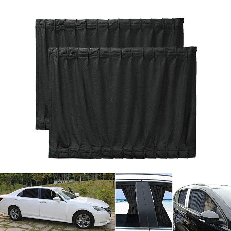 2pcs Set 50x39cm Vehicle Car Van SUV Window Curtain Anti-UV Sunshade Visor