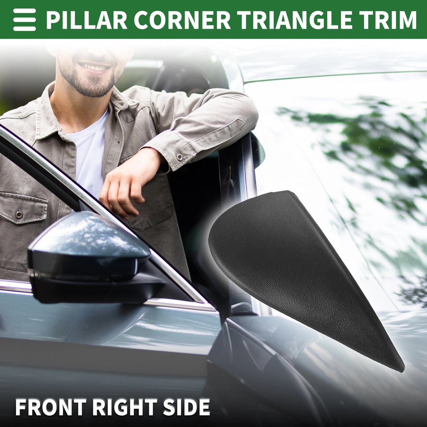 Front Right Side Door Pillar Window Trim for Nissan Versa (2012–2017) No.963183BA0A