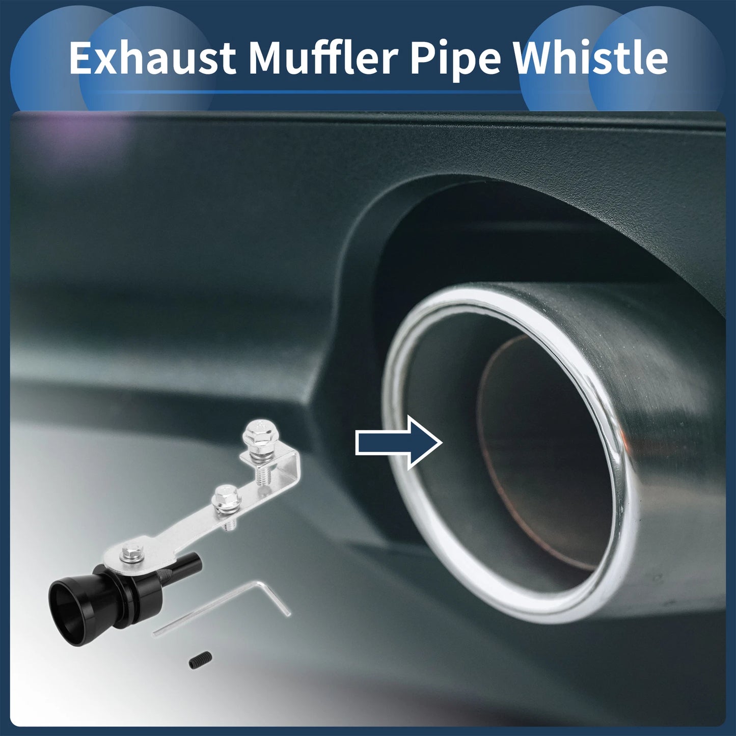 Turbo Sound Exhaust Muffler Pipe Whistle for Universal Fit (1 Set)