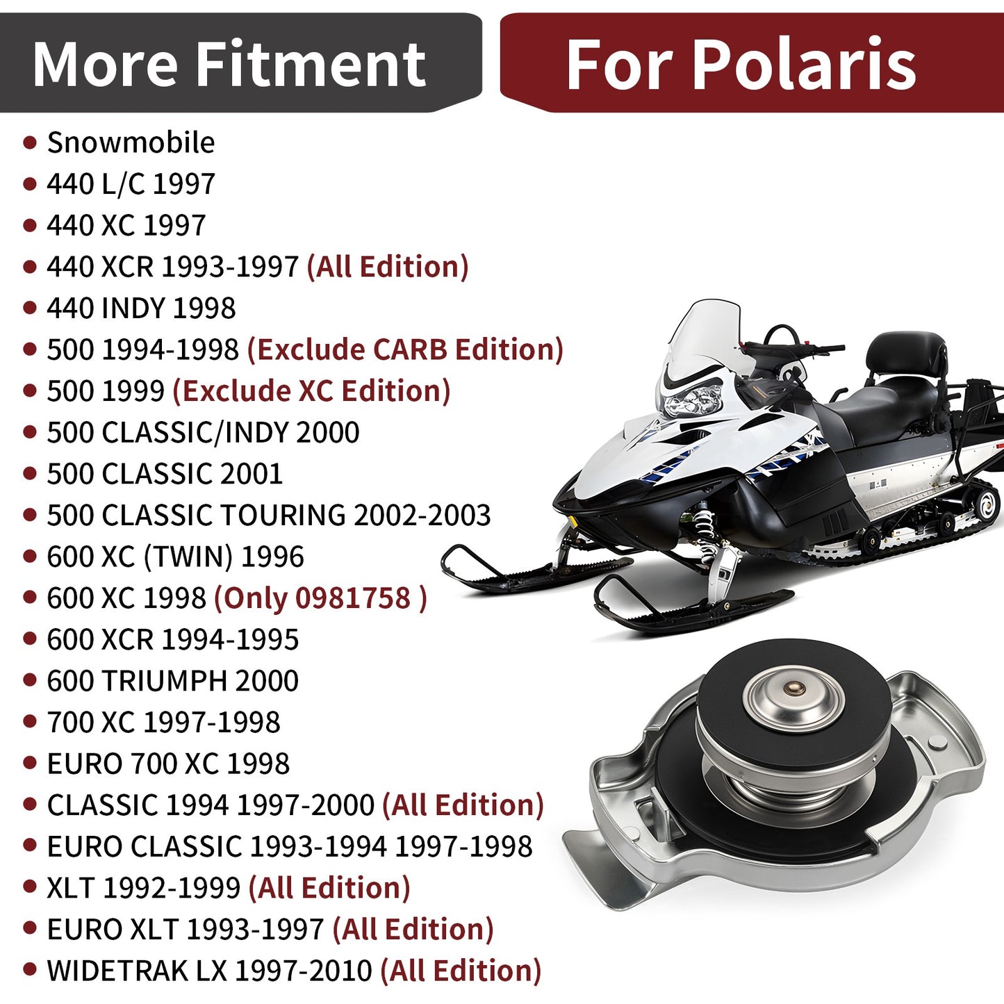 Coolant Fill Cap for Polaris Euro Classic (1993–1994, 1997–1998)