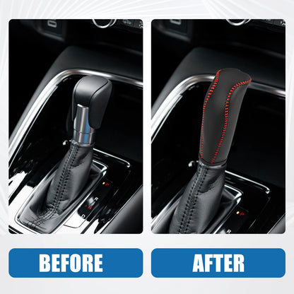 Gear Shift Lever Cover for Honda Fit (2014–2018) Red Stitches