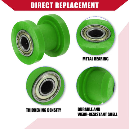 Set of 2 Chain Roller Pulley Tensioners for Motorcycle Mini Bike (8mm, 10mm)