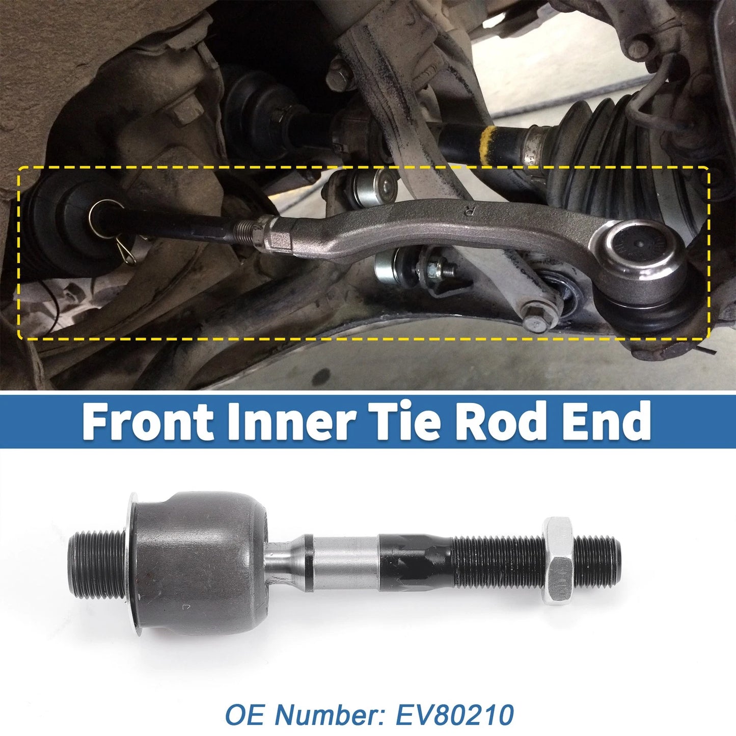 2X Front Inner Tie Rod End Links for Honda Accord, Acura TL (No.EV80210)
