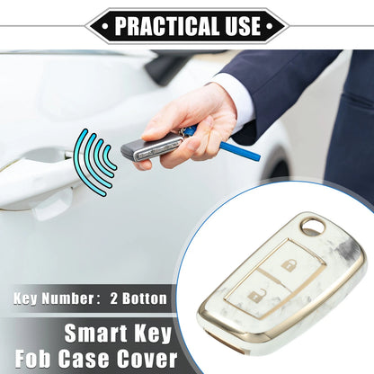 2X Smart Key Fob Case Cover for Nissan Rogue Frontier (2014–2021) TPU Gray