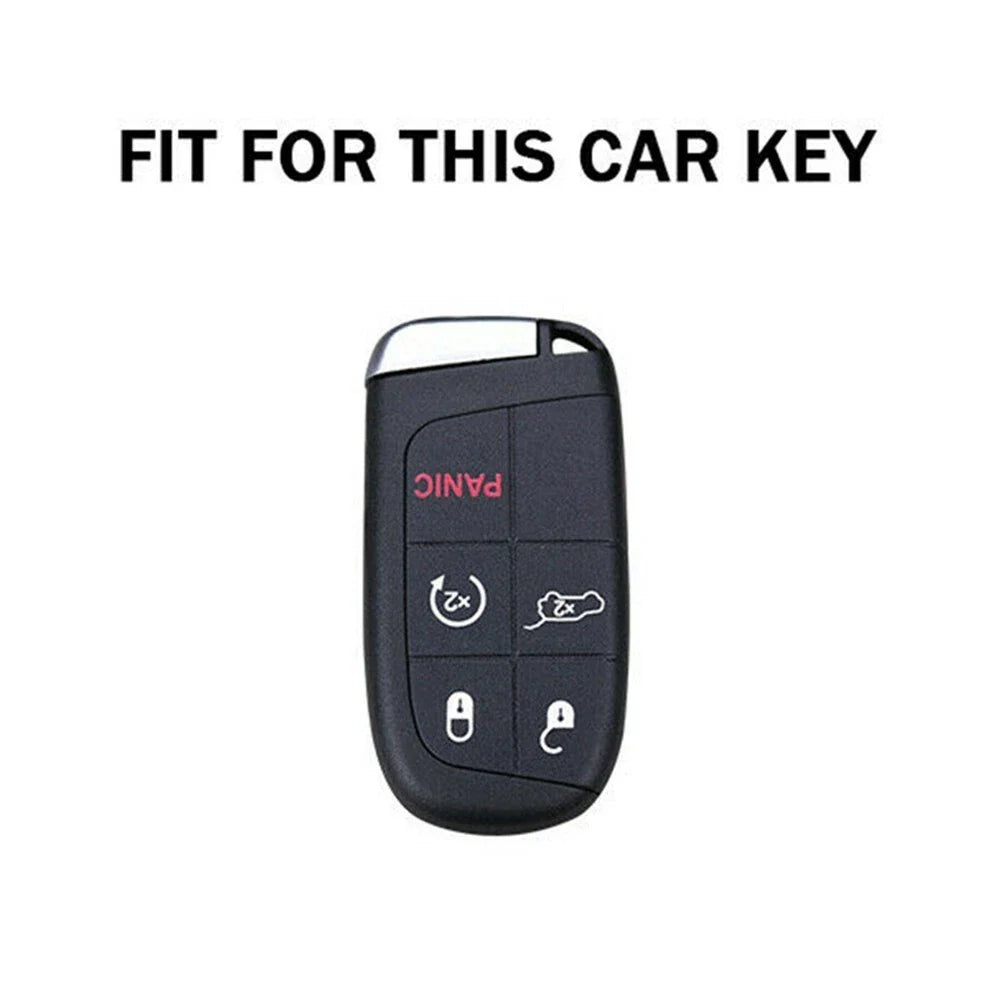 Leather Remote Key Cover Case Chain Holder for Jeep Cherokee