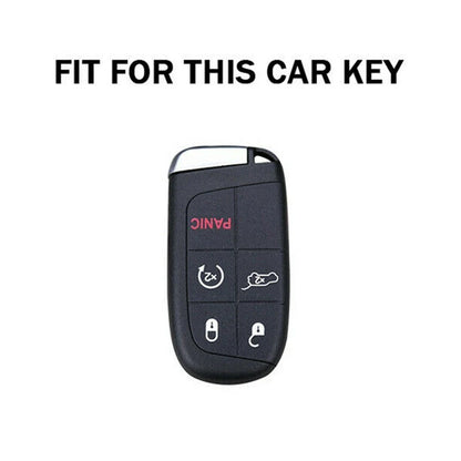 Leather Remote Key Cover Case Chain Holder for Jeep Cherokee