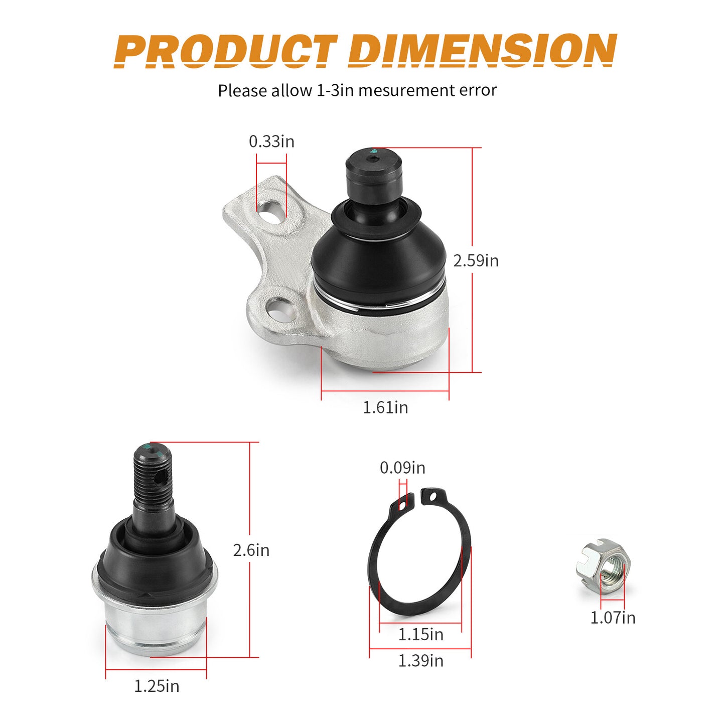 Upper & Lower Arm Ball Joint Kit for Can-Am Outlander 650/800 (2006–2012)