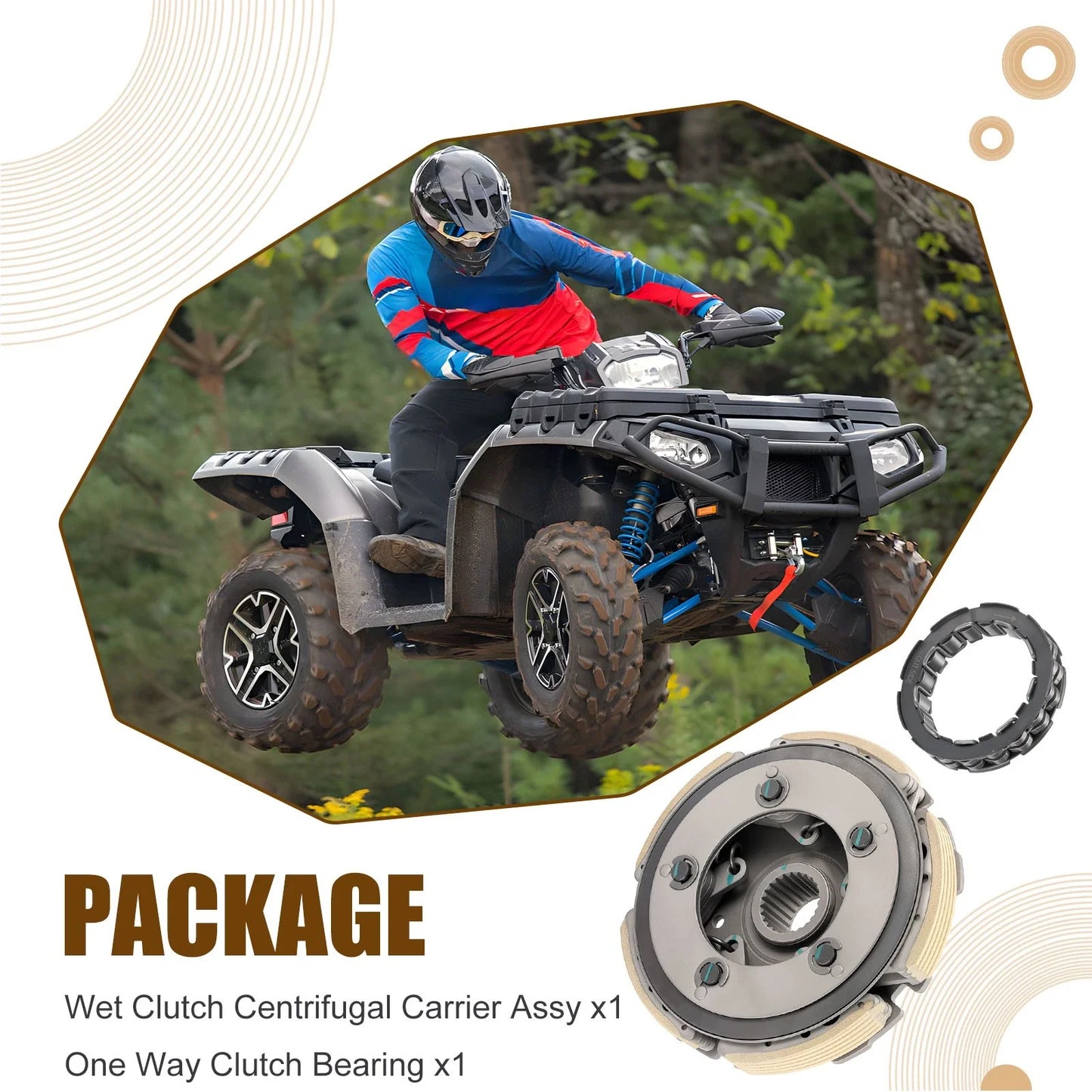 Wet Clutch Carrier & Bearing for Honda TRX300FW Fourtrax (1988–2000)