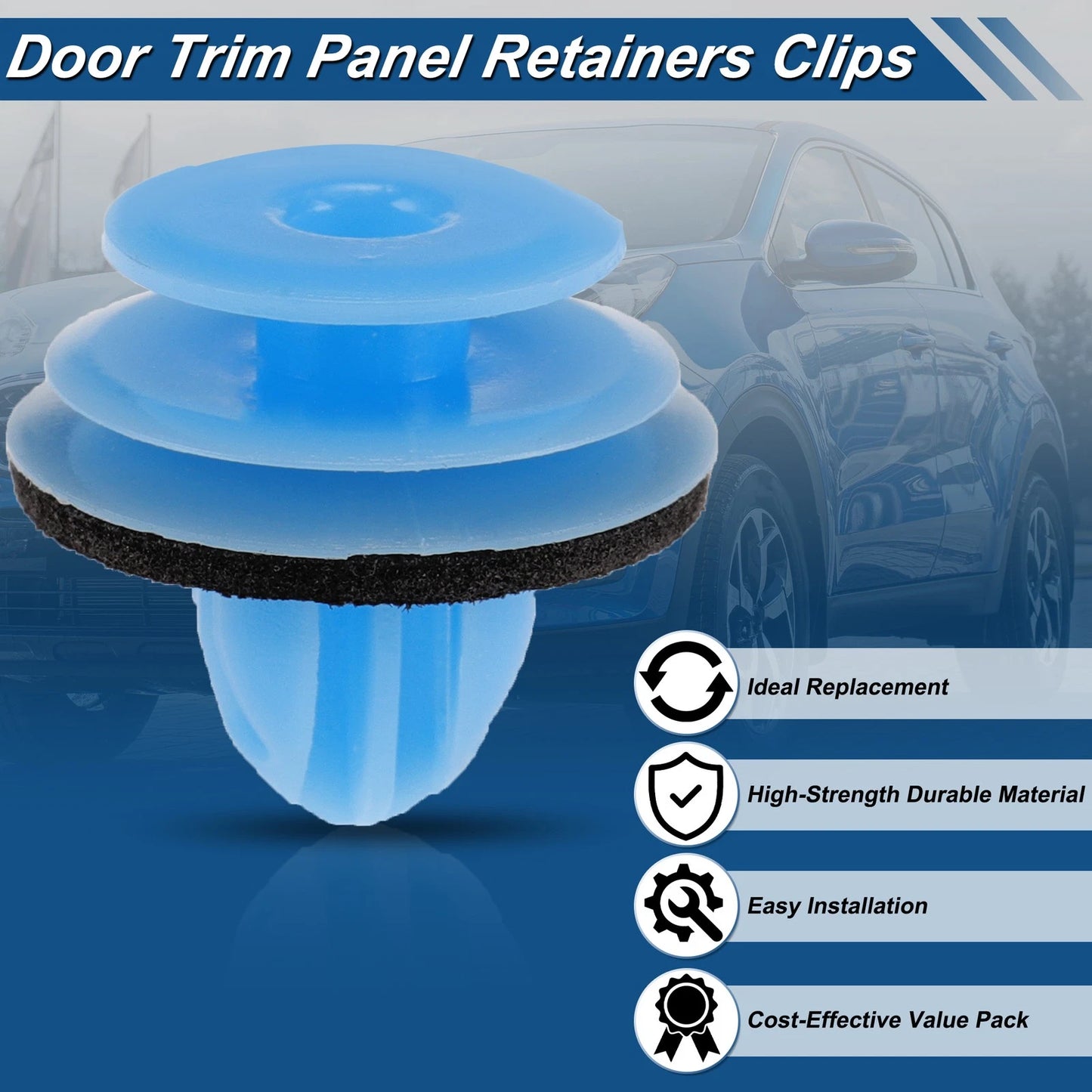 25pcs Door Trim Clips for Lexus ES250 (2021–2022) No. 67771-26240 Plastic Blue