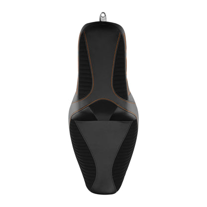 Black Brown Rider Passenger Seat for Harley Dyna Low Rider FXDL (2006-2017)