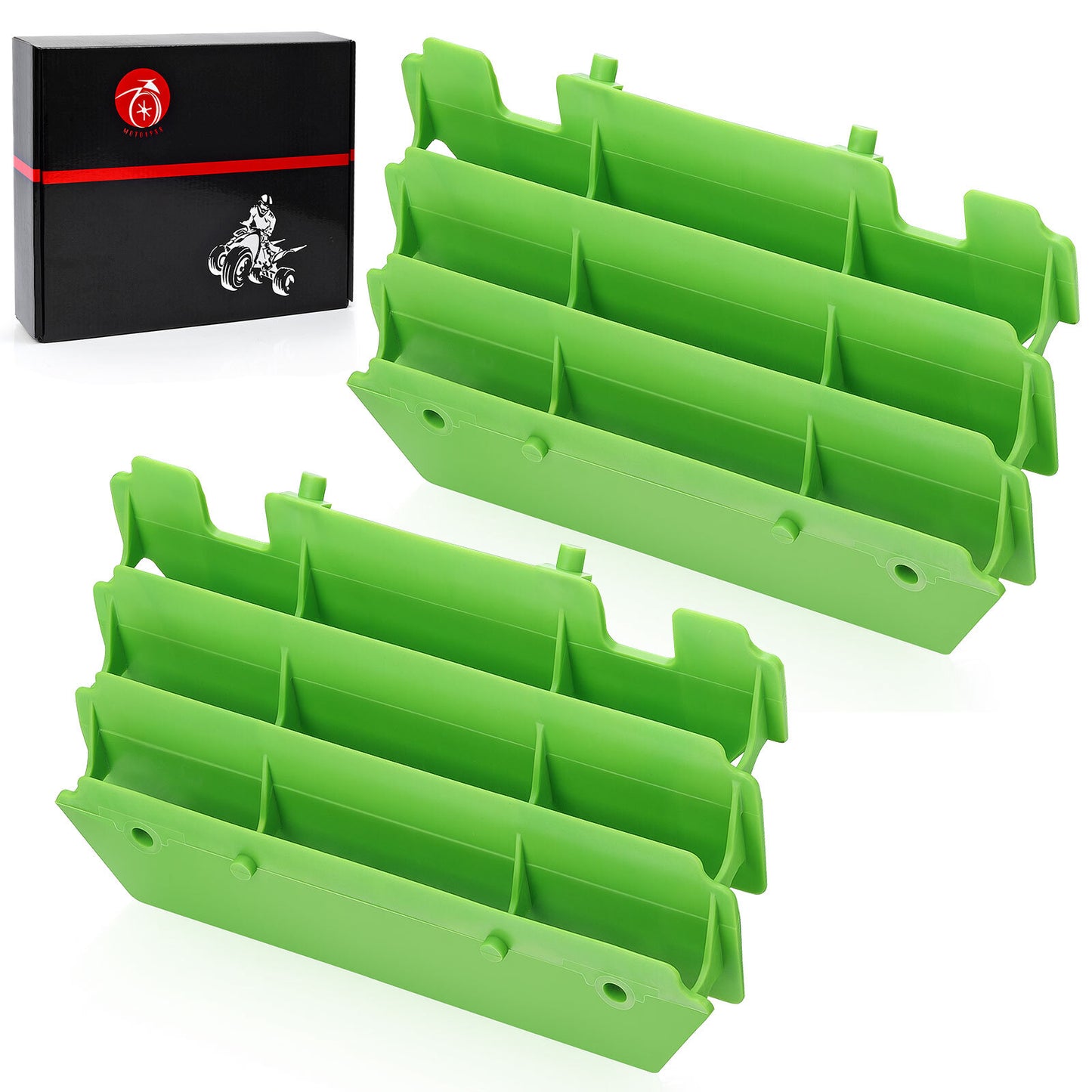 2X Radiator Shroud Guard for Kawasaki KX125 KX250  Green