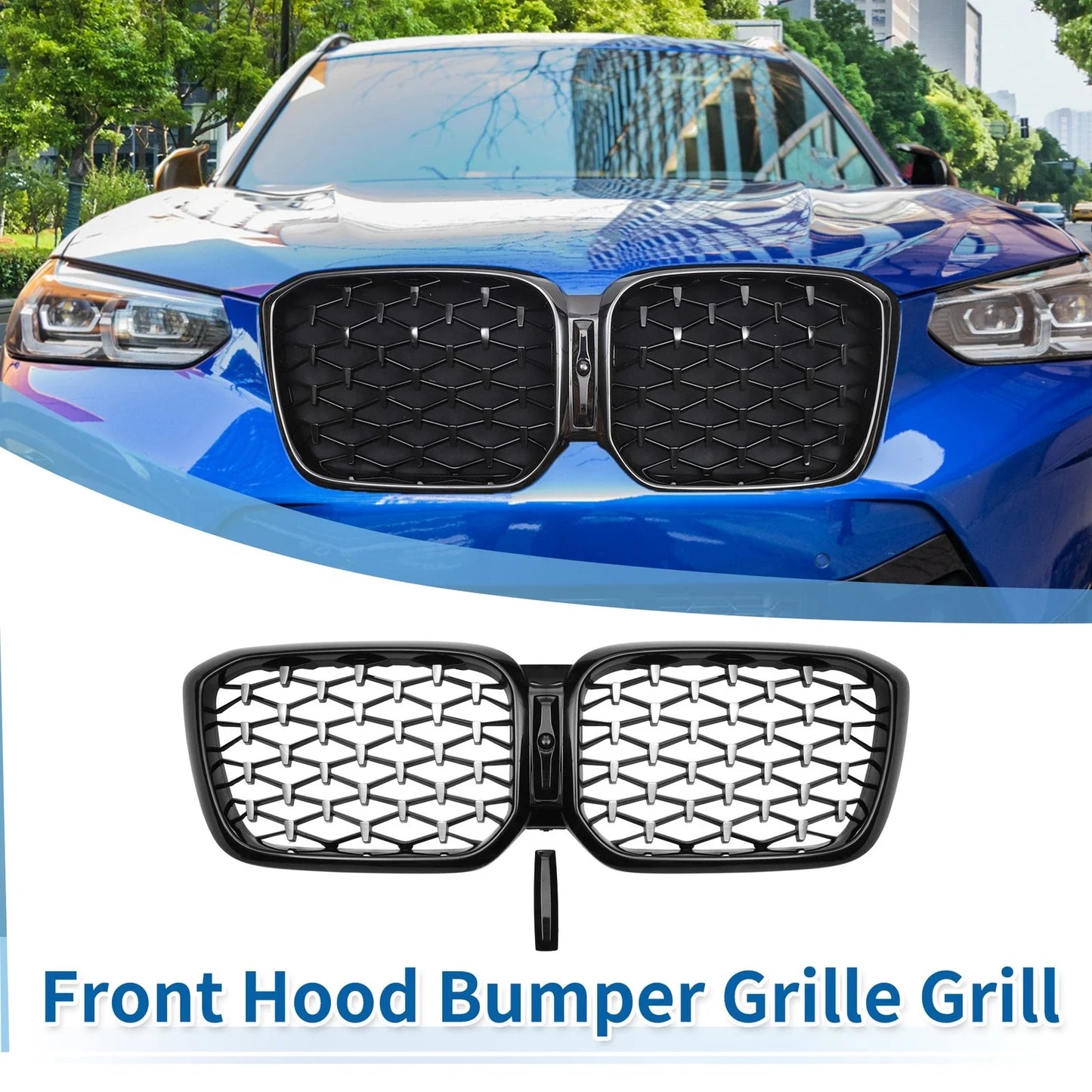 Front Upper Bumper Grille Half Chrome for BMW X3 (2020 - 2023)