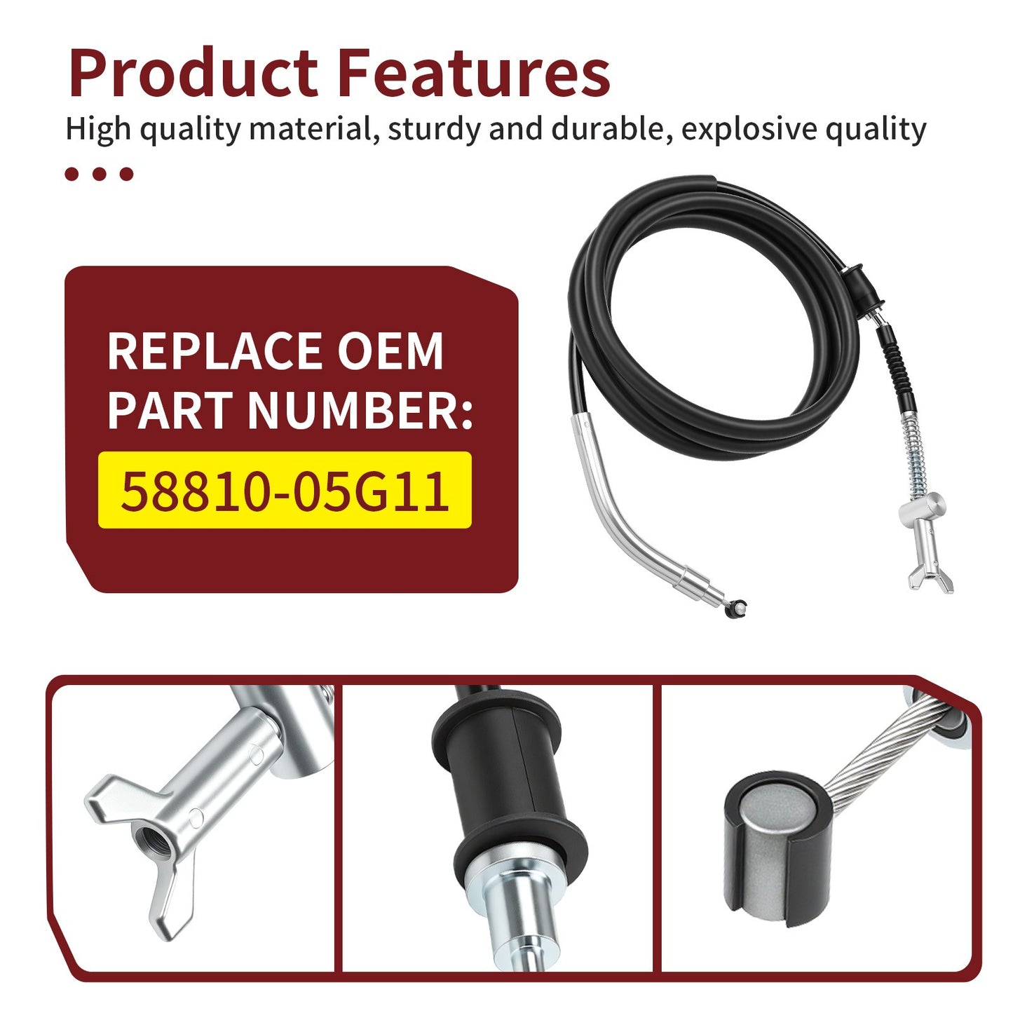 Rear Park Hand Brake Cable for Suzuki Ozark 250 (2007–2014)